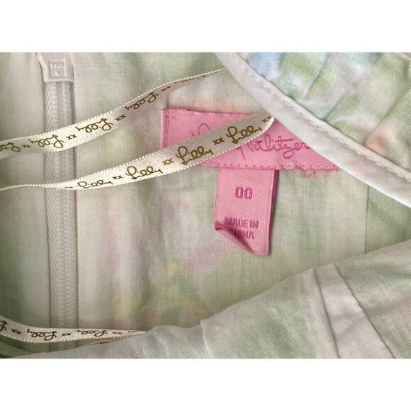 Lilly Pulitzer Size 00 Mini Dress Blue Green Sleeveless - Picture 3 of 4